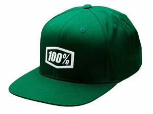 100% Icon AJ Fit Snapback Hat   unis Forest Green
