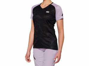 100% Airmatic Womens Short Sleeve Jersey  XL Black/Lavender