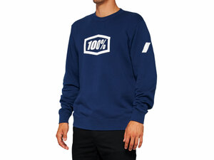 100% Icon Pullover Crewneck Sweatshirt   L navy