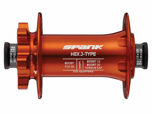 Spank HEX J-Type Boost F15/20 Hub, 32H front hub  32 orange